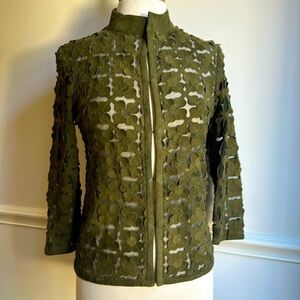 In Transit 2 Green Suede Coat Jacket size Small